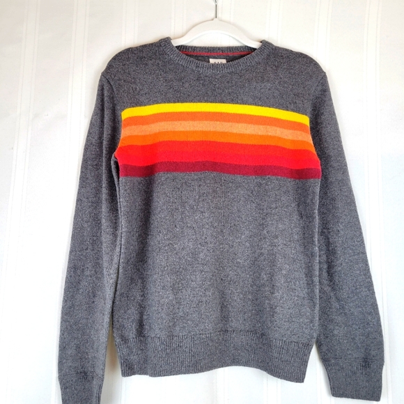 GAP Kids Heather Grey Rainbow Cotton Wool Blend Sweater, XL 14-14 NWT - Picture 1 of 6